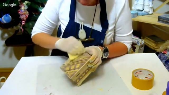 Елена Якимова. Имитация бронзы. Шпатлевка в декупаже. смотреть онлайн