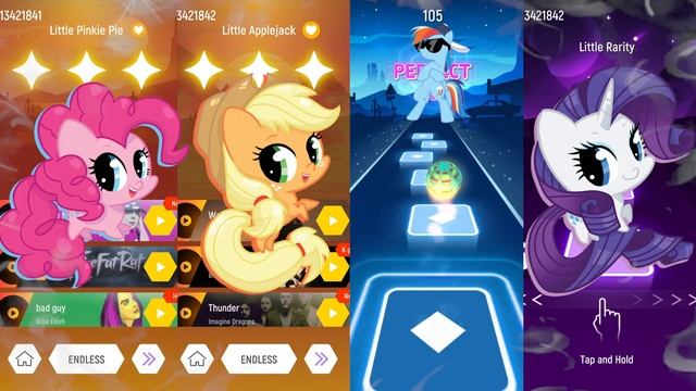 Pinkie Pie - Apple Jack - Rainbow Dash - Rarity l My Little Pony Baby in Tiles Hop EDM RUSH Game! смотреть онлайн