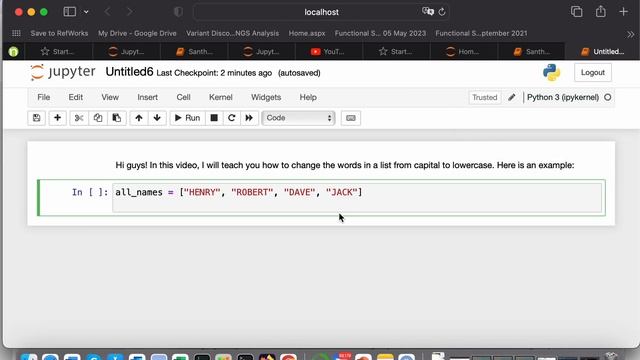 Python tutorial Part 7: Lowercase into capital letters смотреть онлайн
