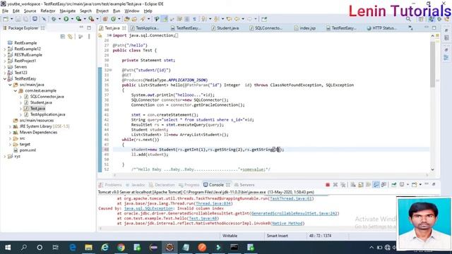 4.Restful WebServices, Rest Easy project, connecting to oracle DB testing using post man смотреть онлайн
