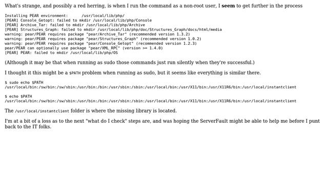DevOps & SysAdmins: Trouble Installing PEAR from Source, can't find libclntsh.dylib.10.1 смотреть онлайн