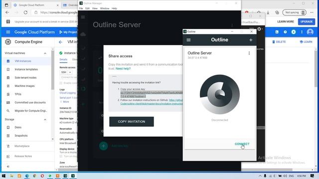 Create Outline server & Virtual window on Google Cloud смотреть онлайн
