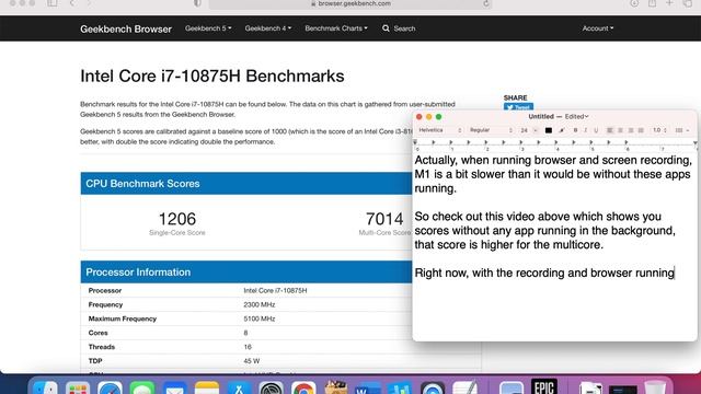 Intel i7 10875H vs Apple M1 - Geekbench смотреть онлайн