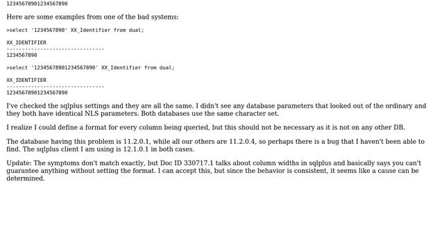 SQLPLUS Default Column Widths смотреть онлайн