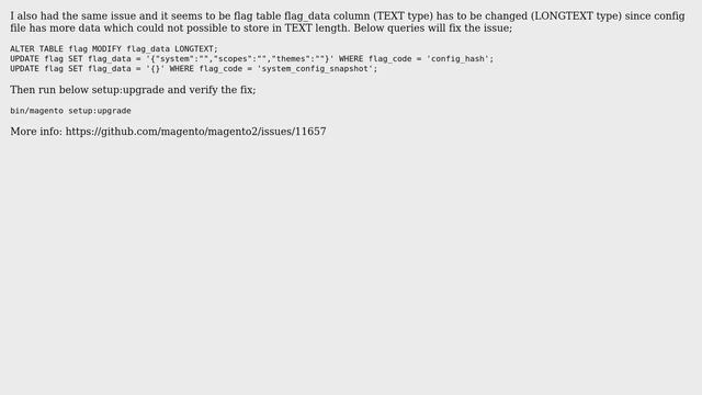 Failure reason: 'Unable to unserialize value, string is corrupted.' after upgrade magento 2.1.5... смотреть онлайн