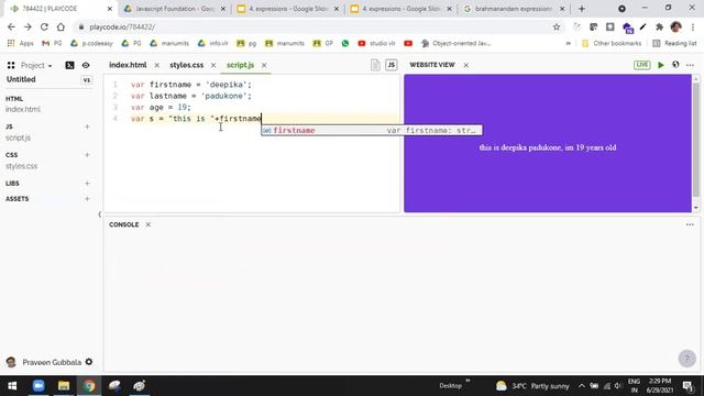 Expressions in javascript || Javascript Foundation Training Videos In telugu || Video 09 смотреть онлайн