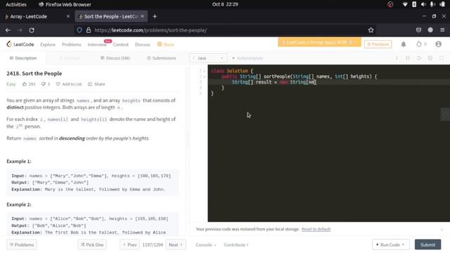 LeetCode 2418 : Sort the People | Solution in JAVA смотреть онлайн