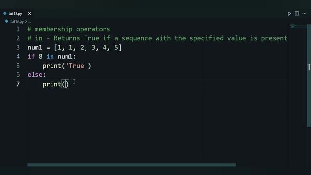 Membership Operators Python. смотреть онлайн
