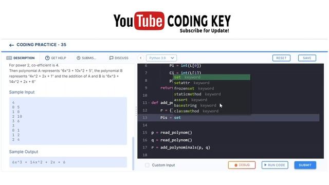 Add two polynomials | Coding Practice 35 | Python Questions | CCBP | Nxtwave | Coding Key смотреть онлайн