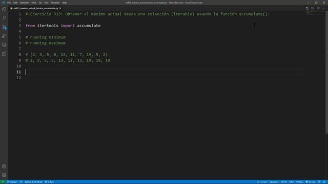 Python - Ejercicio 913: Obtener el Máximo Actual desde una Colección Usando la Función accumulate() смотреть онлайн
