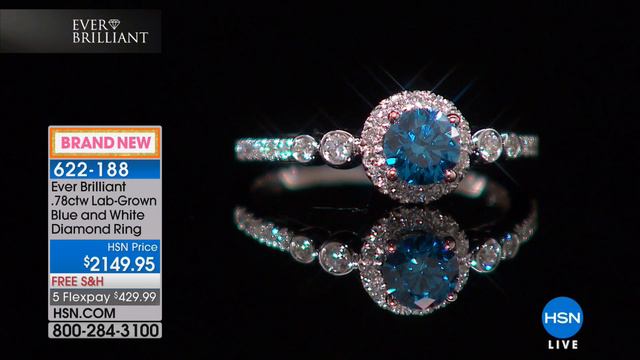 Ever Brilliant 0.78ctw LabGrown Blue and White Diamond F... смотреть онлайн