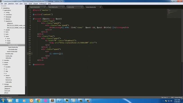 Create a simple blog using Laravel 3.2 and Twitter Bootstrap: Part 3 смотреть онлайн