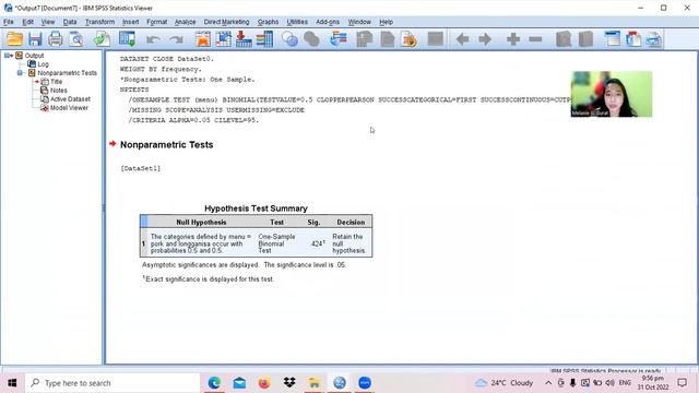Binomial Test of Proportion Part 2 using weight cases in SPSS смотреть онлайн