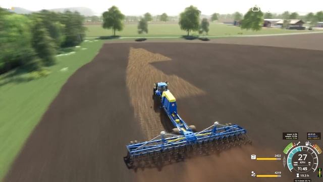 FS 19 | Bettingen Farm | Timelapse #28 | Selling wheat, collecting straw bales, sowing... смотреть онлайн