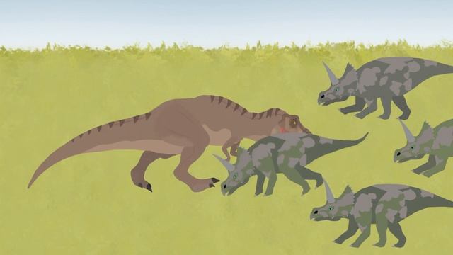 Triceratops vs Tyrannosaurus Rex - Dinosaurs Cartoon смотреть онлайн