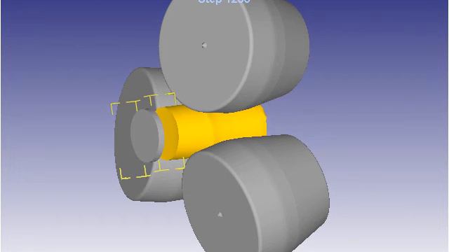 Deform-3D - Прокатка прутка в трехвалковом стане винтовой прокатки смотреть онлайн