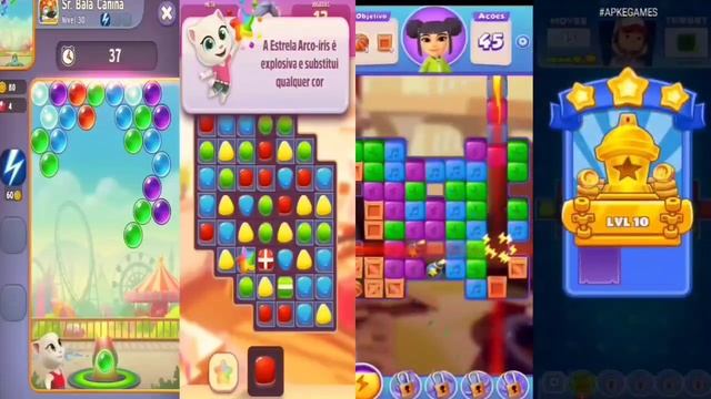 Talking Tom Bubble Shooter vs Talking Angela Color Splash vs Subway Surfers Match & Blast Gameplay смотреть онлайн