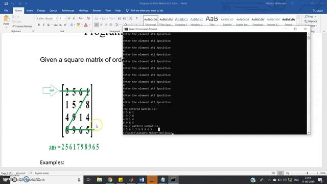 Program to Print Matrix in Z form смотреть онлайн