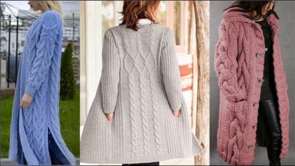 Вязаные пальто и кардиганы. Модный обзор! Knitted coats and cardigans.