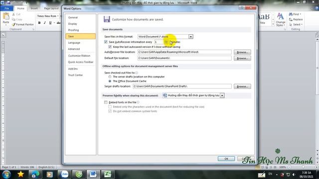 Cài đặt tự động lưu trong Word, Excel, Powerpoint (Autosave). смотреть онлайн