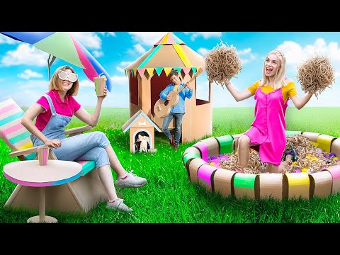 Живем в картонном доме 24 часа _ Картонная вечеринка!.mp4 смотреть онлайн