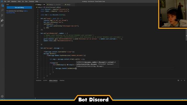 Créez votre propre bot Discord ! #3 - Commande de clear (purge) - Discord JS V12 - Javascript смотреть онлайн