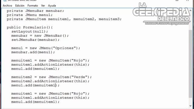 Curso Java desde cero #36 | Programación de un menú con eventos (JMenuBar - JMenu - JMenuItem) смотреть онлайн