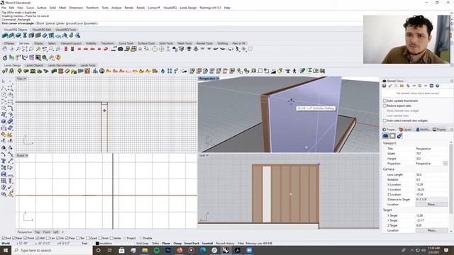 How to model a Wall + Layer Management in Rhino смотреть онлайн