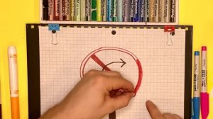 Как нарисовать Знак Дорожного Движения - Поворот направо запрещен|Рисуем знаки Дорожного Движения