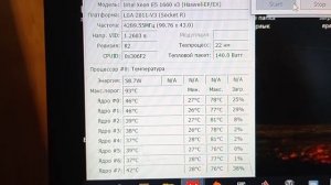 xeon 1660 v3 overcloking 4.3@. Huanan X99-TF. stress test Aida64 2 hours. Стрес тест 1660v3