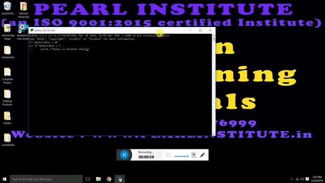 Working with If Condition with Other Relational Operator in Python by Pearl Institute - Part 7 смотреть онлайн