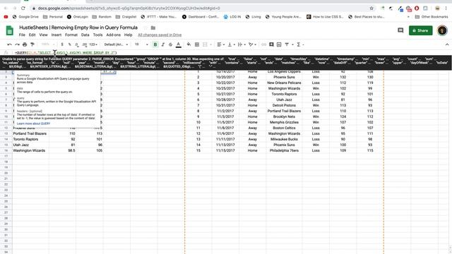 Remove Empty Row from Google Sheets Query Formula смотреть онлайн