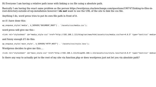 Wordpress: Getting out side of wp root folder from function.php using absolute path смотреть онлайн