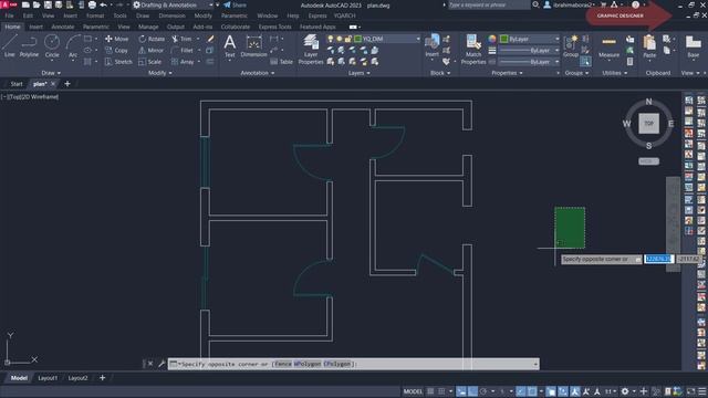 اسرع طريقة لاضافة الشبابيك لمسقط افقى وكيفية تحريكها فى الاتوكاد | YQARCH IN AUTOCAD смотреть онлайн