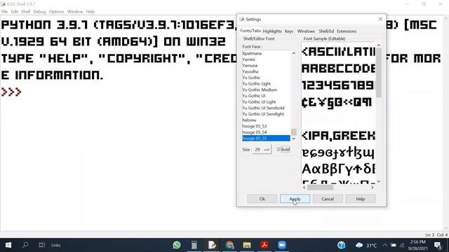 How to increase Text Size in Python IDLE |Windows 10| 18 смотреть онлайн