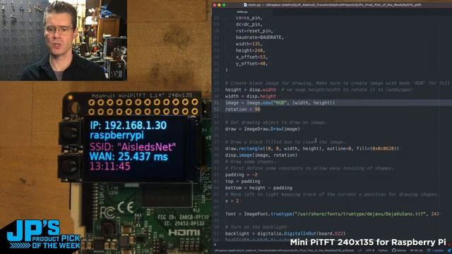 JP’s Product Pick of the Week 3/8/22 mini PiTFT 240x135 TFT for RaspPi @adafruit @johnedgarpark смотреть онлайн