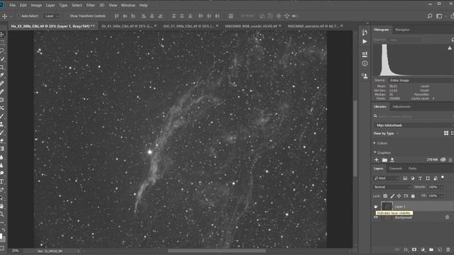 How to process narrowband images in Photoshop CC (Western Veil Nebula) смотреть онлайн