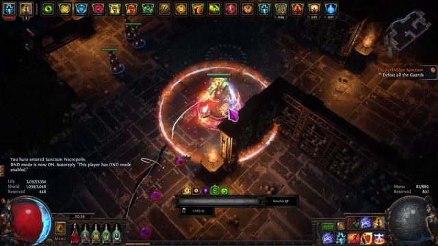 [POE 3.20] Shockwave Totem Inquisitor - Hitless Sanctum Run