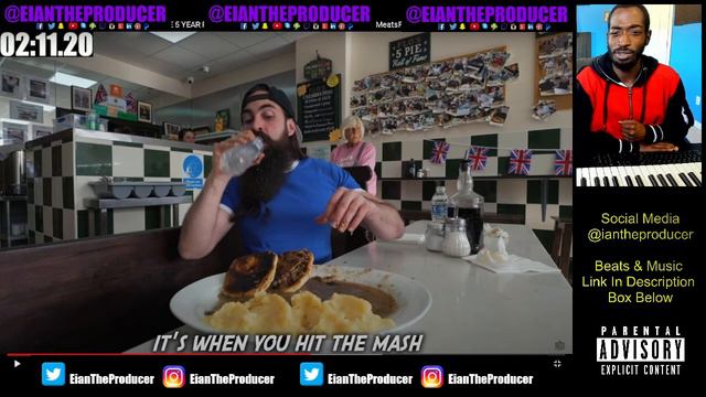 reacting to THE 5 YEAR RECORD | FLO'S PIE & MASH CHALLENGE | BeardMeatsFood reaction смотреть онлайн