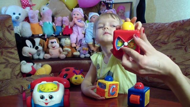 Обзор телефона и кубиков Фишер Прайс. Развивающие игрушки.- educational toys Fisher Price. смотреть онлайн