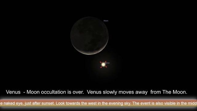 Venus Disappears Behind the Moon Live Virtual View! | Venus - Moon Occultation смотреть онлайн