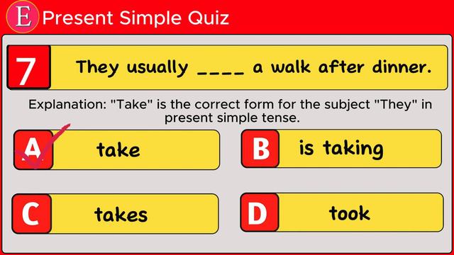 Present Simple Tense || Grammar Quiz | Test Your English! смотреть онлайн