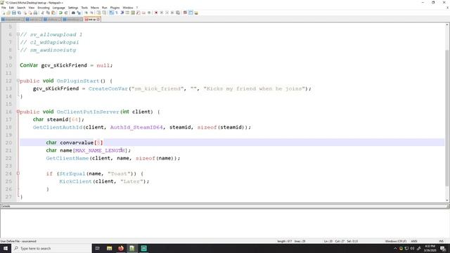 SourceMod Plugin Tutorial - 8 - ConVars смотреть онлайн