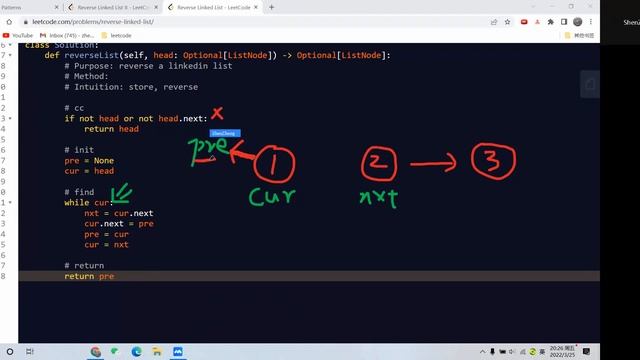 Leetcode 206. Reverse Linked List. Others. Python смотреть онлайн