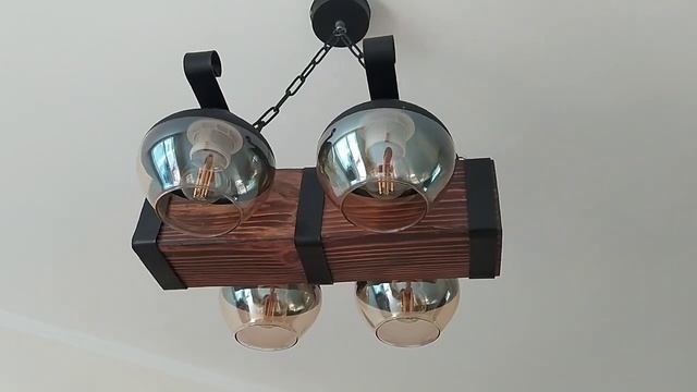 Люстра деревянная балка на цепи (4 плафонов) в беседку, альтанку, сауну, дом - ковка под старину смотреть онлайн