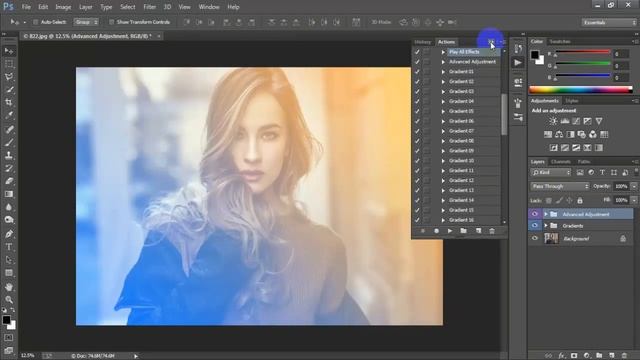 Photoshop Tutorial | Create A Colorful Gradient Overlays Effect : Photoshop Action смотреть онлайн