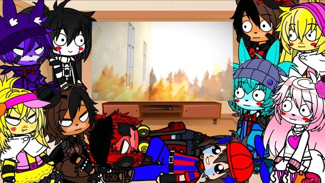 Фнаф 1 и 2 реагирует на SFM FNaF CRAZIEST UCN FIGHT EVER Gacha Club