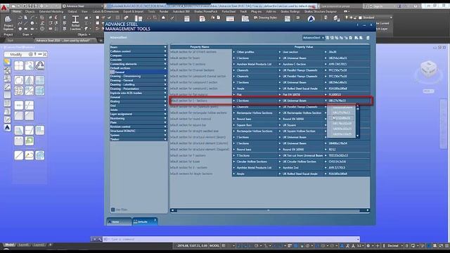 Autodesk Advance Steel 2016 | Defining the default I Section when creating a beam смотреть онлайн