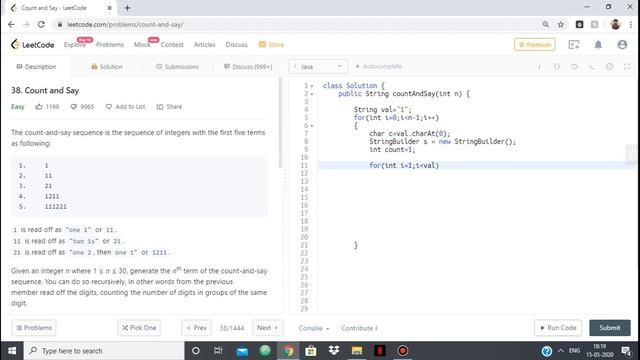 LeetCode 38 Count and Say смотреть онлайн