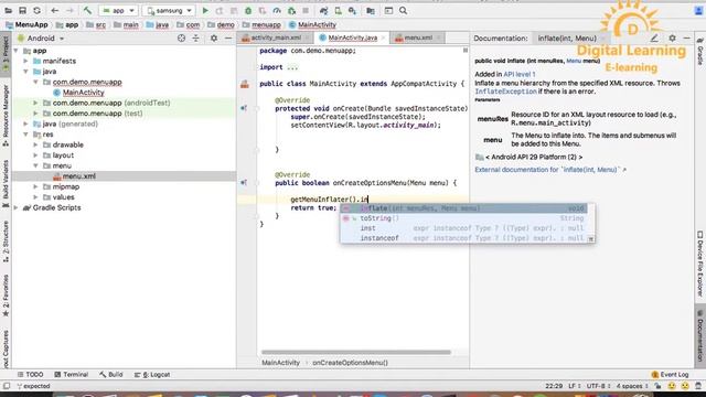 36 Android Menu | Online Training Download app from below link смотреть онлайн